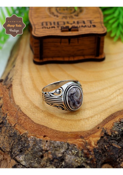 Damarlı Yemen Akik Taşlı Desenli 925 Ayar Gümüş Erkek Yüzük 201024787 modelleri