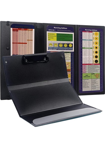 Katlanabilir Hemşirelik Panosu, Hemşirelik Sürümü Üç Katlı Pano ile 3 Katlı Hemşire Panosu, Siyah (Yurt Dışından)