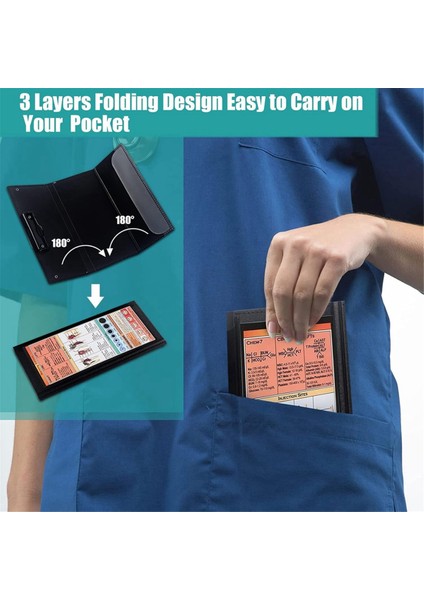 Katlanabilir Hemşirelik Panosu, Hemşirelik Sürümü Üç Katlı Pano ile 3 Katlı Hemşire Panosu, Siyah (Yurt Dışından) modelleri