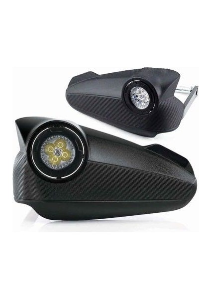 Motosiklet Evrensel Işıklı Elcik Koruma Karbon Desenli