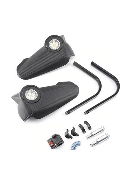 Motosiklet Evrensel Işıklı Elcik Koruma Karbon Desenli fiyatları