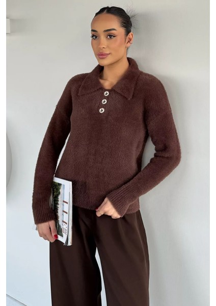 Gömlek Yaka Düğmeli Şardonlu Triko Kazak (S,m,l,xl Uyumludur) P-00018215 fiyatları