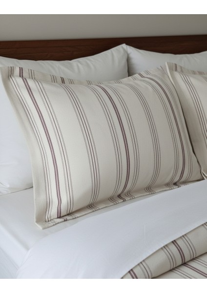 Bordo Kareli Keten Nevresim Takımı Çift Kişilik fiyatları