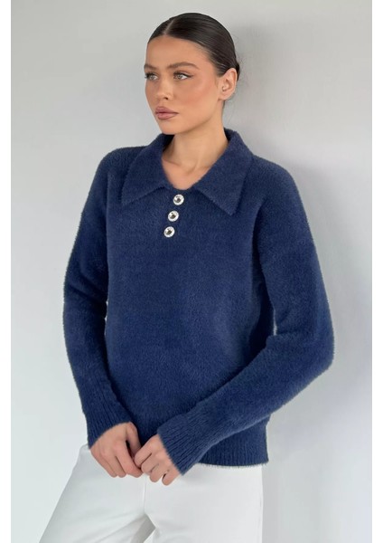 Gömlek Yaka Düğmeli Şardonlu Triko Kazak (S,m,l,xl Uyumludur) P-00018215 fiyatları