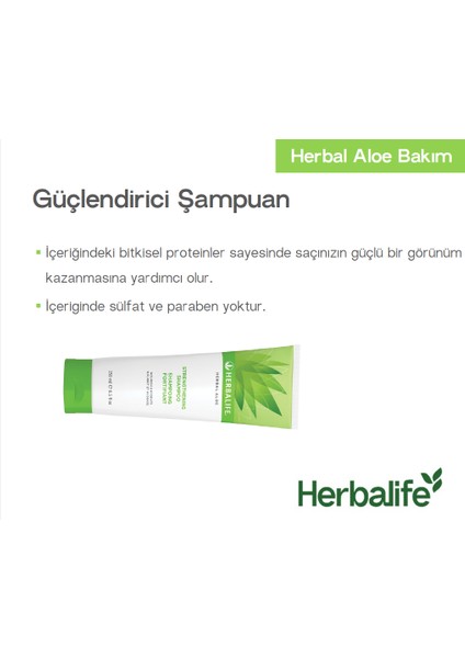 Herbal Aloe Güçlendirici Şampuan - Saçları %90 Daha Güçlü, Aloe Vera & Bitki Özlü 250 ml fırsatları