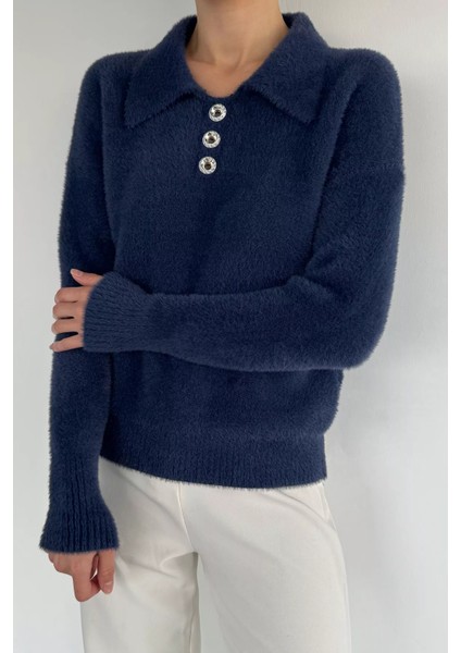 Gömlek Yaka Düğmeli Şardonlu Triko Kazak (S,m,l,xl Uyumludur) P-00018215 modelleri