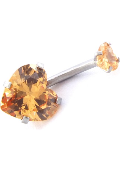 316L Çelik Kalp Model Zirkon Taşlı Piercing PRC-210 modelleri