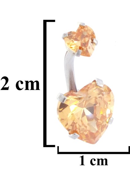 316L Çelik Kalp Model Zirkon Taşlı Piercing PRC-210 fırsatları