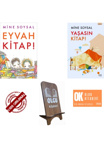 Eyvah Kitap! - Yaşasın Kitap! / Mine Soysal 2 Kitap Set Telefon Tutucu Hediye