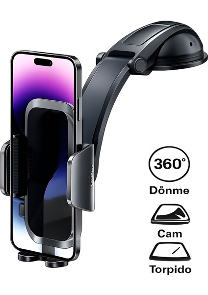 Ayna ve Torpido Montajlı Hidrolik Kanatlar 360° Dönebilen Başlık Vantuzlu Araç Içi Telefon Tutucu fiyatları