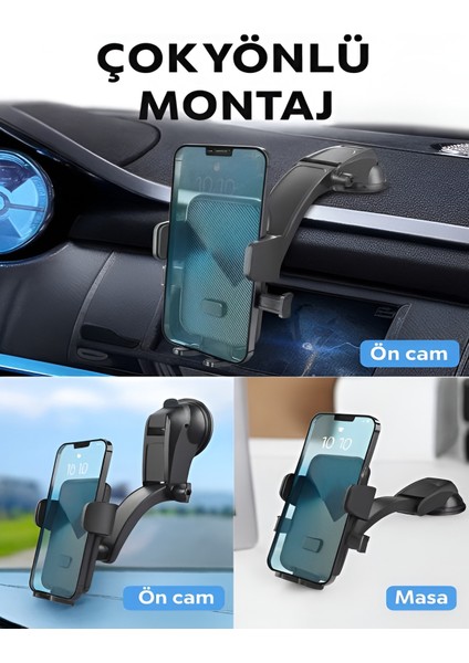 Ayna ve Torpido Montajlı Hidrolik Kanatlar 360° Dönebilen Başlık Vantuzlu Araç Içi Telefon Tutucu indirimleri