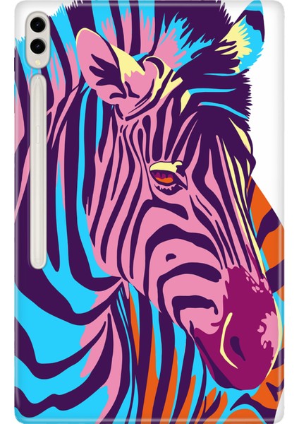 Samsung Galaxy Tab S8 Ultra SM-X900 14.6" Kılıf Tablet Için Desenli Silikon Kapak - Zebra