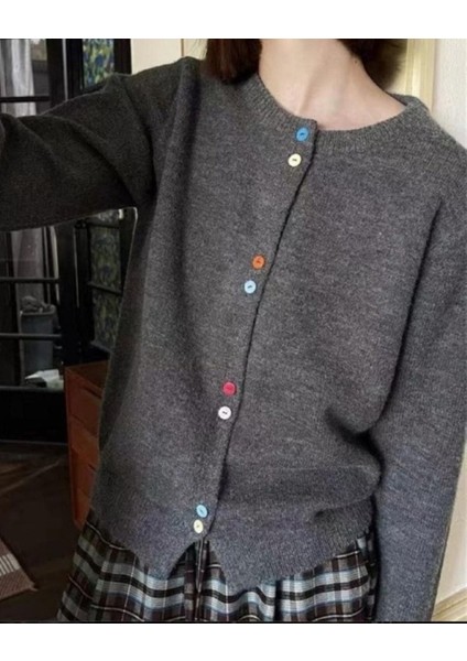 Kadın Renkli Dügmeli Triko Hırka fiyatları