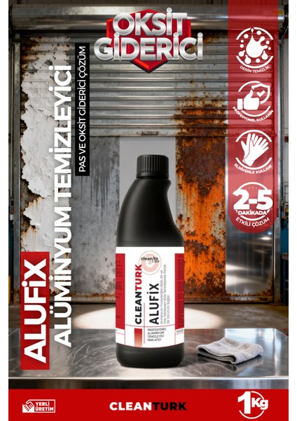 Alufix Alüminyum Temizleyici | Parlatıcı, Pas ve Oksit Giderici Yüzey Kimyasalı 1 kg