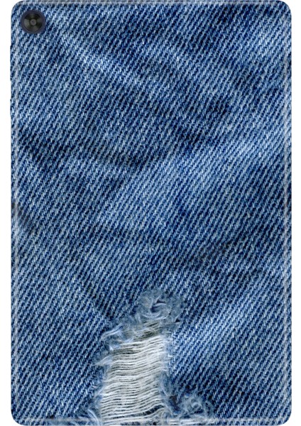 Huawei Matepad T10S-4 10.1" Kılıf Tablet Için Desenli Silikon Kapak - Jean