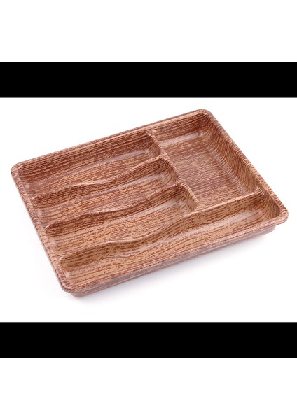 Ahşap Renk - 5 Bölmeli Çekmece Içi Kaşıklık 36X29CM (5148)