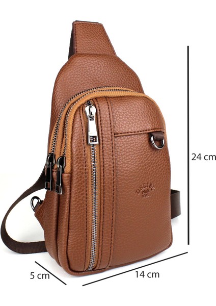 Erkek Taba Renk Çift Kol Çapraz Omuz Çantası Body Bag Çanta Günlük Çanta indirimleri