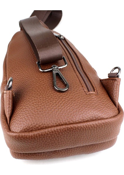 Erkek Taba Renk Çift Kol Çapraz Omuz Çantası Body Bag Çanta Günlük Çanta