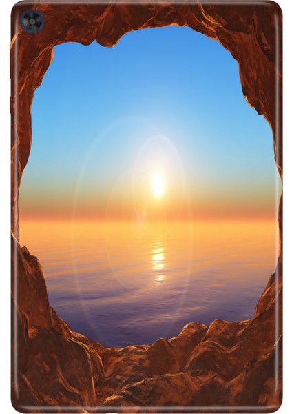 Huawei Matepad T10S-4 10.1" Kılıf Tablet Için Desenli Silikon Kapak - Cool Manzara