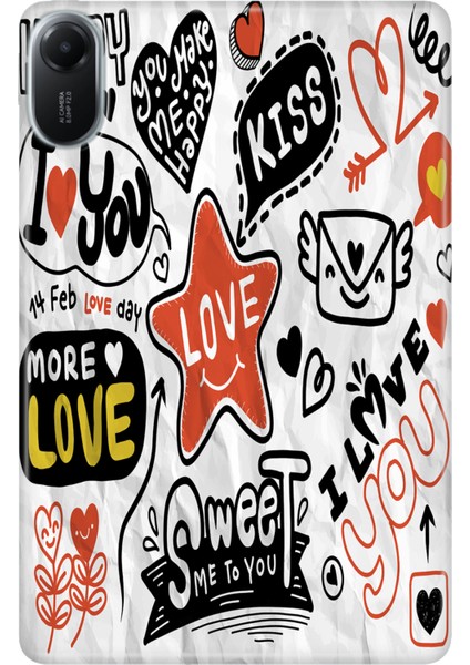 Xiaomi Redmi Pad 2 11" Kılıf Tablet Için Desenli Silikon Kapak - Love