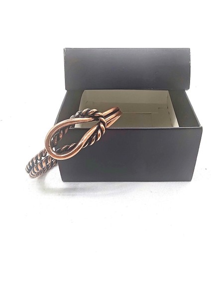 Bakır Bileklik, El Işçiliği ve Ölçüsü Ayarlanabilir Desenli Unisex Saf Bakır Bileklik