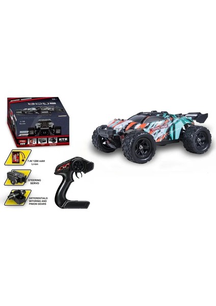 Elektrikli Rc 1:16 Ölçek Servo Motor Süspansiyonlu Arazi Aracı Spor Araç 45 Km Hız Rc Araç