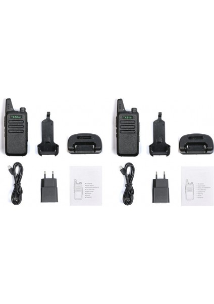 10 Adet Baofeng Tkstar Line Wln Kd-C1 Baofeng Vt-C2 Type-C Şarjlı Pmr 446 Türkçe Konuşan El Telsizi