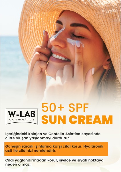 SPF 50+ yüksek korumalı güneş kremi, UVA ve UVB ışınlarına karşı etkili, tüm cilt tipleri için ideal indirimleri