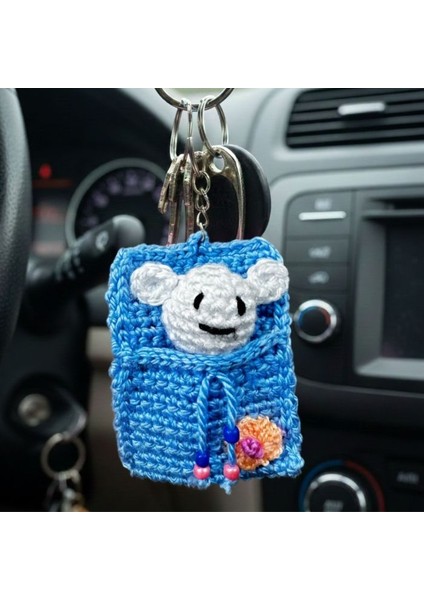 El Yapımı Keseli Ayıcık Örgü Mini Anahtarlık