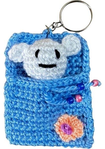 El Yapımı Keseli Ayıcık Örgü Mini Anahtarlık modelleri