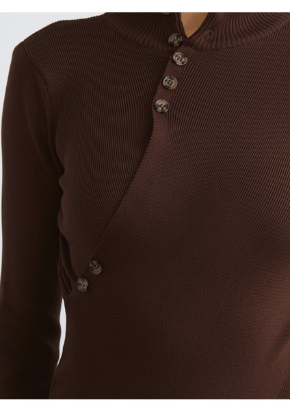 Dik Yaka Kadın Triko Kazak modelleri