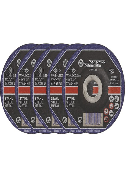 Metal Kesme Taşı 5 Adet 115X6X22MM Yüksek Performanslı Uzun Ömürlü Profesyonel Dayanıklı Kesici Disk indirimleri