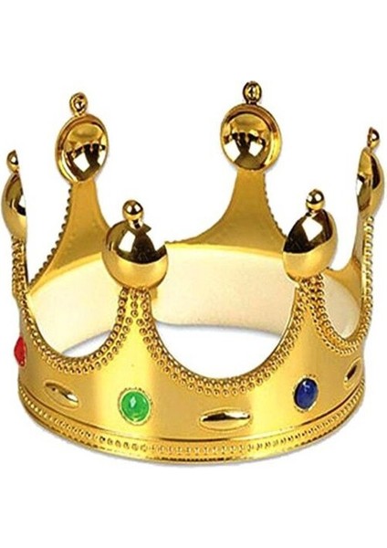 Plastik Kral Tacı Altın Renk Yetişkin Boy 55 cm