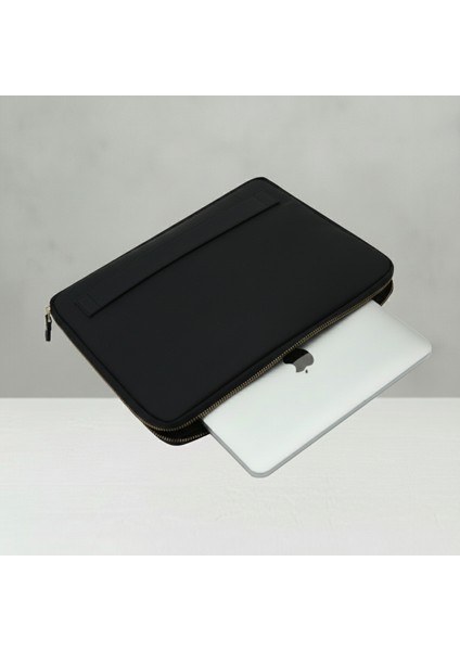 14 Inç Hakiki Deri Laptop Kılıfı El Yapımı - Mac ve Tablet Için Şık Koruyucu Çanta