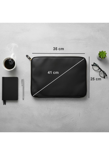 14 Inç Hakiki Deri Laptop Kılıfı El Yapımı - Mac ve Tablet Için Şık Koruyucu Çanta