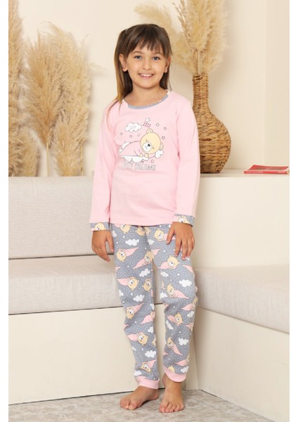 Kız Çocuk %100 Pamuk Interlok Kumaş Pijama Takımı 11-15 Yaş 12448 fırsatları