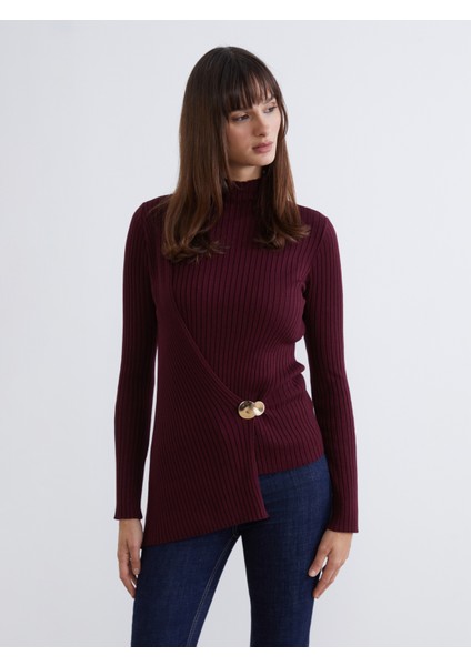 Yarım Balıkçı Yaka Kadın Triko Kazak