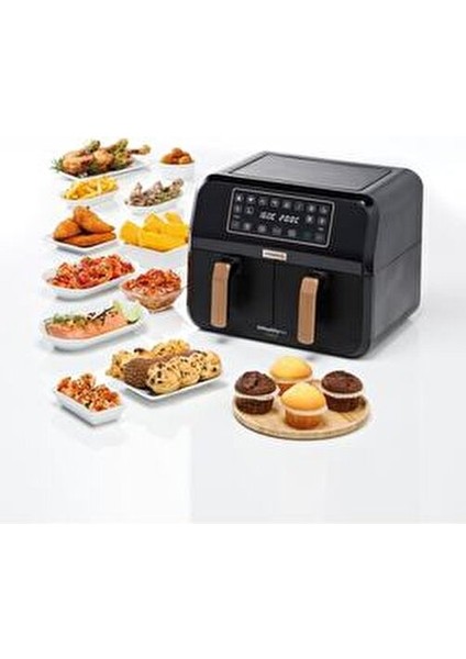 Dual Airfryer BK Copper 6 lt Kapasite Sıcak Hava ile Kızartma ve Kolay Temizlik indirimleri