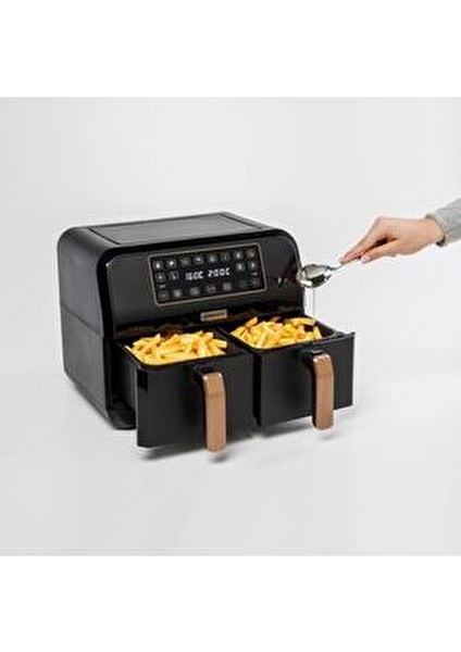 Dual Airfryer BK Copper 6 lt Kapasite Sıcak Hava ile Kızartma ve Kolay Temizlik