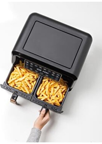 Dual Airfryer BK Copper 6 lt Kapasite Sıcak Hava ile Kızartma ve Kolay Temizlik