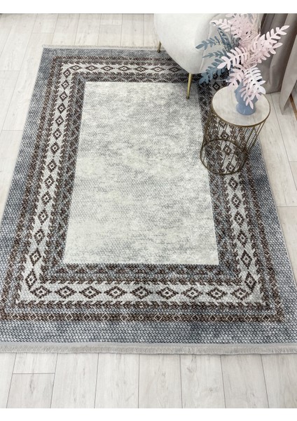 Gri-Kahve Jüt Sisal Görünümlü Lateks Taban Halı modelleri