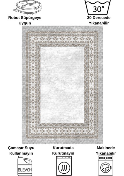 Gri-Kahve Jüt Sisal Görünümlü Lateks Taban Halı