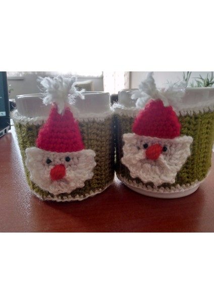 Yılbaşı Hediyesi 2'li Noel Baba Detaylı Kupa Kılıfı