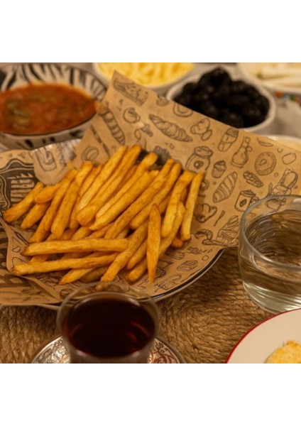 50'li Vintage Desenli Sunum Kağıdı – London & Food Bakery Temalı Yağlı Kağıt 25X35 cm | Retro Gazete Tasarım indirimleri