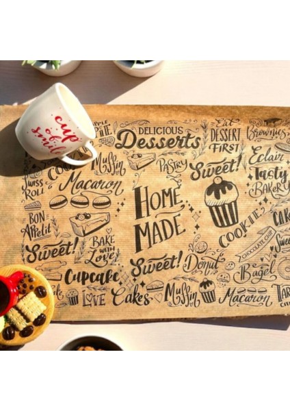 50'li Vintage Desenli Sunum Kağıdı – London & Food Bakery Temalı Yağlı Kağıt 25X35 cm | Retro Gazete Tasarım