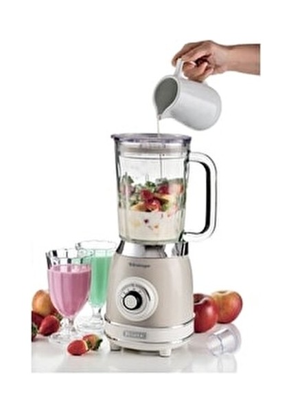 Vintage Sürahili Blender 1000 W 1,5 L Cam Kapasiteli Şık Bej Tasarım fırsatları