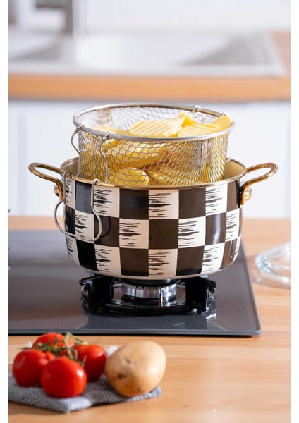 Qualita King Emaye Fritöz Tencere - 22 cm