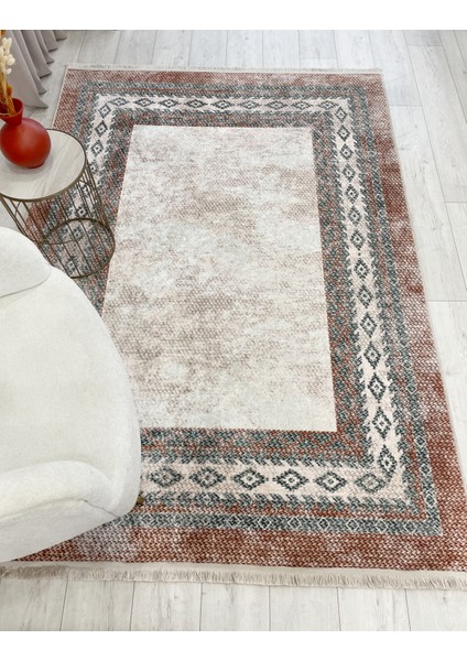 Bej-Kiremit Jüt Sisal Görünümlü Lateks Taban Halı fiyatları