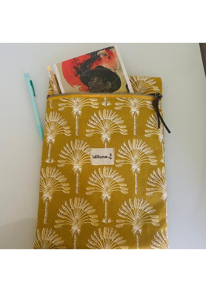 Hardal Rengi Palmiye Desenli Kitap Kılıfı fiyatları