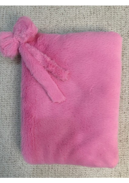 Peluş Tablet Çantası / Fiyonk Charmlı Şeker Pembe Peluş Tablet Kılıfı 11 '' - 12 '' Lnch (30*22) modelleri